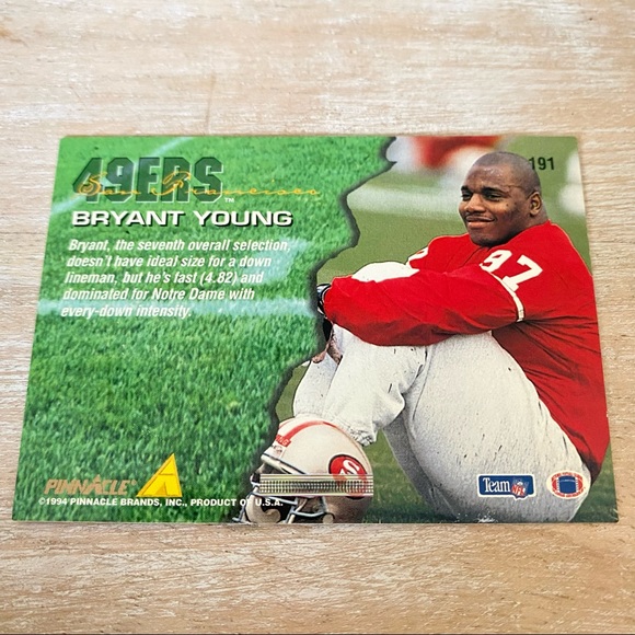 Bryant Young 94 Rookie 49ERS Pinnacle 1994 - Picture 9 of 9